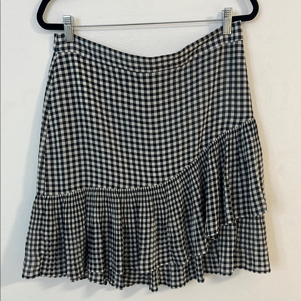 Navy and White Gingham Skirt